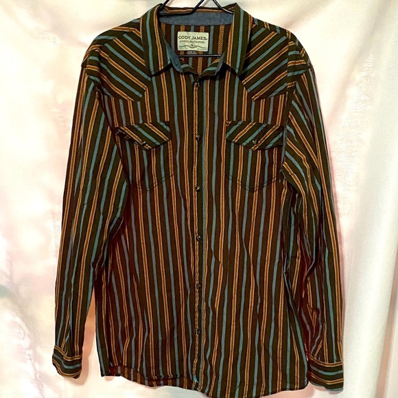 CODY JAMES AUTHENTIC WESTERN WEAR MENS  XL LONG SLEEVE SHIRT METAL SNAP BUTTONS - Picture 1 of 14